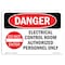 Signmission Safety Sign, OSHA Danger, 3.5" Height, 5" Width, Electrical Control Room, Landscape OS-DS-D-35-L-1914 - alternate 1